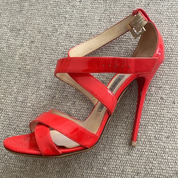 Jimmy Choo xenia Strappy red heels 38.5 - Picture 6 of 9